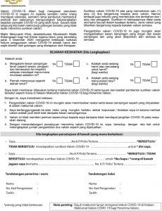 Borang Persetujuan Suntikan Vaksin COVID-19